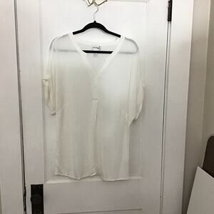 Collection L Rolled Short Sleeve Gauzy Viscose Popover Top 14